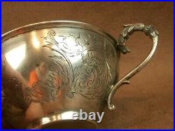 Superbe Tasse A Cafe En Argent Massif Poincon Minerve 1 Er Titre