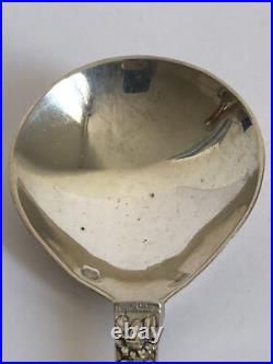 Superbe ancienne CUILLERE décor BATEAU VOILIER en ARGENT poinçons PAYS BAS 1917