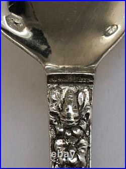 Superbe ancienne CUILLERE décor BATEAU VOILIER en ARGENT poinçons PAYS BAS 1917