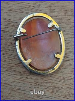 Superbe broche camée ancien en argent massif (poinçon Sanglier) ART DECO
