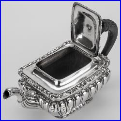 THÉIÈRE ARGENT MASSIF 1er T. Et SUCRIER 1529g POINÇON VIEILLARD ENSEMBLE ASSORTI