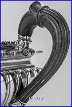 THÉIÈRE ARGENT MASSIF 1er T. Et SUCRIER 1529g POINÇON VIEILLARD ENSEMBLE ASSORTI