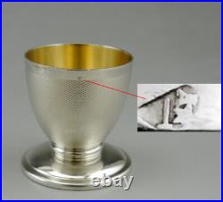 TRES BEAU COQUETIER En Argent Massif et vermeil poinçon Minerve 1er titre