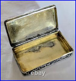 Tabatière 77 Grammes Argent Massif Nieillé et Vermeil Poinçon Minerve