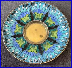 Tasse Russe En Argent Massif Émaillé Époque Art Nouveau 1900 Poinçon 916