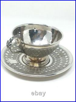 Tasse & Sous Tasse Argent massif Poinçon Minerve Antique Silver Cup