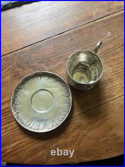 Tasse a Chocolat Argent Massif Poinçon Minerve Décors Rocaille Silver Cup