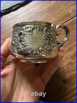 Tasse a Chocolat Argent Massif Poinçon Minerve Décors Rocaille Silver Cup