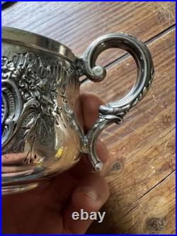 Tasse a Chocolat Argent Massif Poinçon Minerve Décors Rocaille Silver Cup
