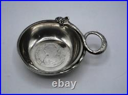 Taste-vin Argent Massif Poincon Minerve Modele Anse Singe Piece Ecu Louis XVI