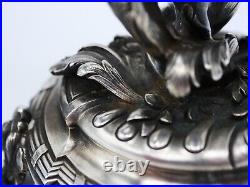 Tetard Paire De Bougeoirs 2 Feux En Argent Massif Poincon Minerve Style 18 Eme