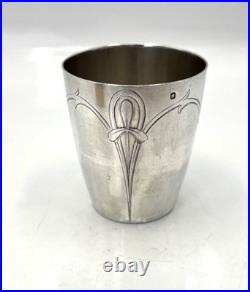Timbale Art Nouveau En Argent Massif Poincon Minerve