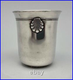 Timbale En Argent Massif Coquille Poincon Minerve 77 Grammes F753