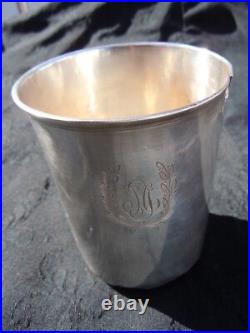 Timbale gobelet argent massif poinçon 1ér coq 18ème orfèvre Champigneau LJJC