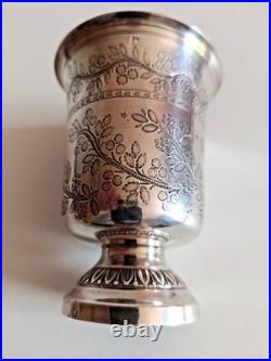 Timbale piedouche Argent Massif 950 2 Poinçons Minerve 1er Titre XIXe 69 Grs