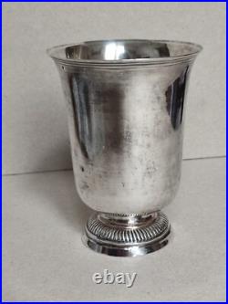 Timbale tulipe en Argent 950°/°° à piédouche godronné poinçon 1er Coq, 112,4g