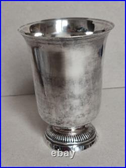 Timbale tulipe en Argent 950°/°° à piédouche godronné poinçon 1er Coq, 112,4g