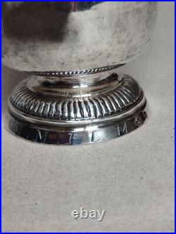 Timbale tulipe en Argent 950°/°° à piédouche godronné poinçon 1er Coq, 112,4g