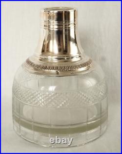 Tirbour service de nuit cristal, argent massif, vermeil poinçon Minerve