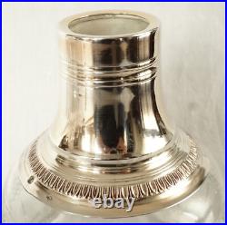 Tirbour service de nuit cristal, argent massif, vermeil poinçon Minerve