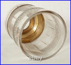 Tirbour service de nuit cristal, argent massif, vermeil poinçon Minerve