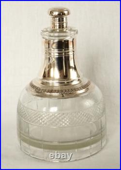 Tirbour service de nuit cristal, argent massif, vermeil poinçon Minerve