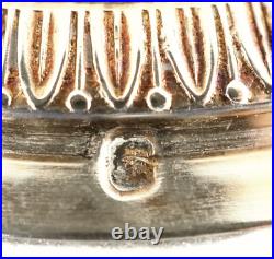 Tirbour service de nuit cristal, argent massif, vermeil poinçon Minerve