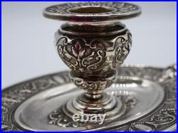 Tres Beau Bougeoir A Main En Argent Massif Poincon Minerve 1 Er Titre Regence