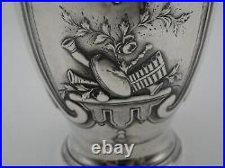 Tres Beau Vase En Argent Massif Poincon Minerve 1 Er Titre Louis XVI Mascaron