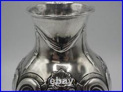 Tres Beau Vase En Argent Massif Poincon Minerve 1 Er Titre Louis XVI Mascaron