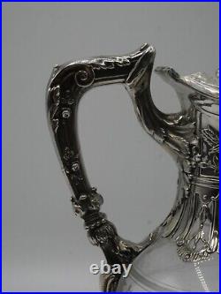 Tres Belle Aiguiere En Argent Massif Poincon Minerve Louis XVI Et Verre