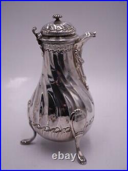 Tres Belle Verseuse Cafetiere En Argent Massif Poincon Minerve Decor Louis XVI