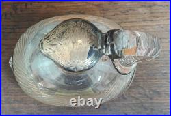 Très Jolie Aiguière en Verre et Argent Massif avec Poinçon (Minerve). Bon état