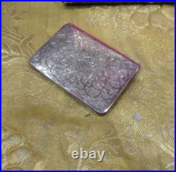 Tres bel ancien carnet de bal en argent massif poincon sanglier epoque XIXe