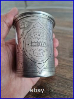 Très belle timbale XIX / gobelet Argent massif Ancien Poinçon 13 DK /de 1867