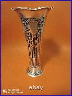 Vase Art Nouveau Argent Massif Poinçon 800 Par WILKENS