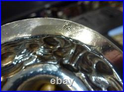 Vase Rococo en argent massif, nombreux poincons étrangers, H 20cm, P 336g, mono AS