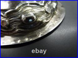 Vase Rococo en argent massif, nombreux poincons étrangers, H 20cm, P 336g, mono AS