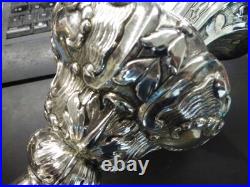 Vase Rococo en argent massif, nombreux poincons étrangers, H 20cm, P 336g, mono AS