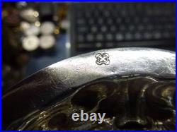 Vase Rococo en argent massif, nombreux poincons étrangers, H 20cm, P 336g, mono AS