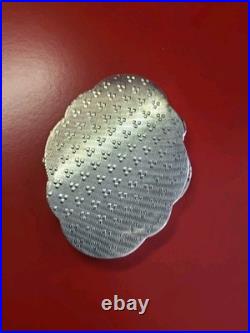 Vintage, poudrier, boîte miroir en argent massif Poinçons 800 73gr