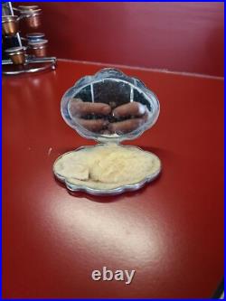 Vintage, poudrier, boîte miroir en argent massif Poinçons 800 73gr