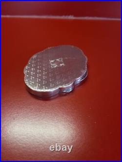 Vintage, poudrier, boîte miroir en argent massif Poinçons 800 73gr