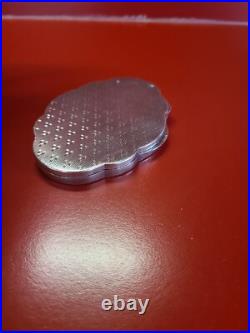Vintage, poudrier, boîte miroir en argent massif Poinçons 800 73gr