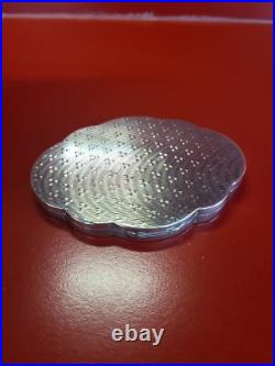 Vintage, poudrier, boîte miroir en argent massif Poinçons 800 73gr